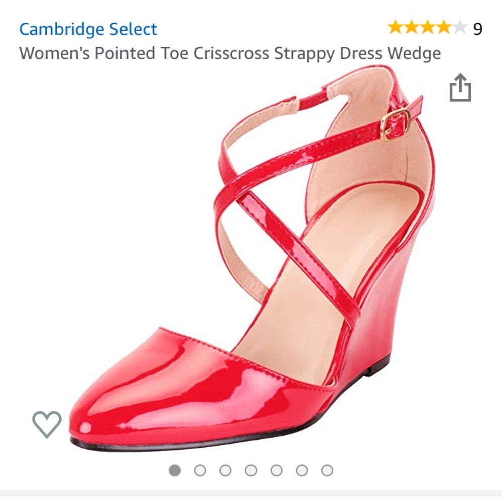 Red strappy wedge